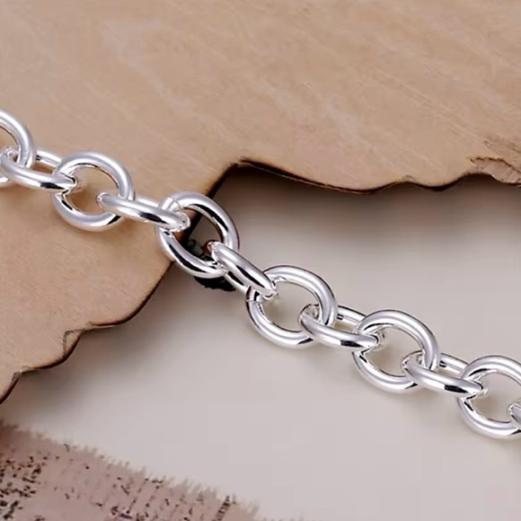 Silver 8-Inch Basic Chain Bracelet For Woman and Men - Picture 4 of 6